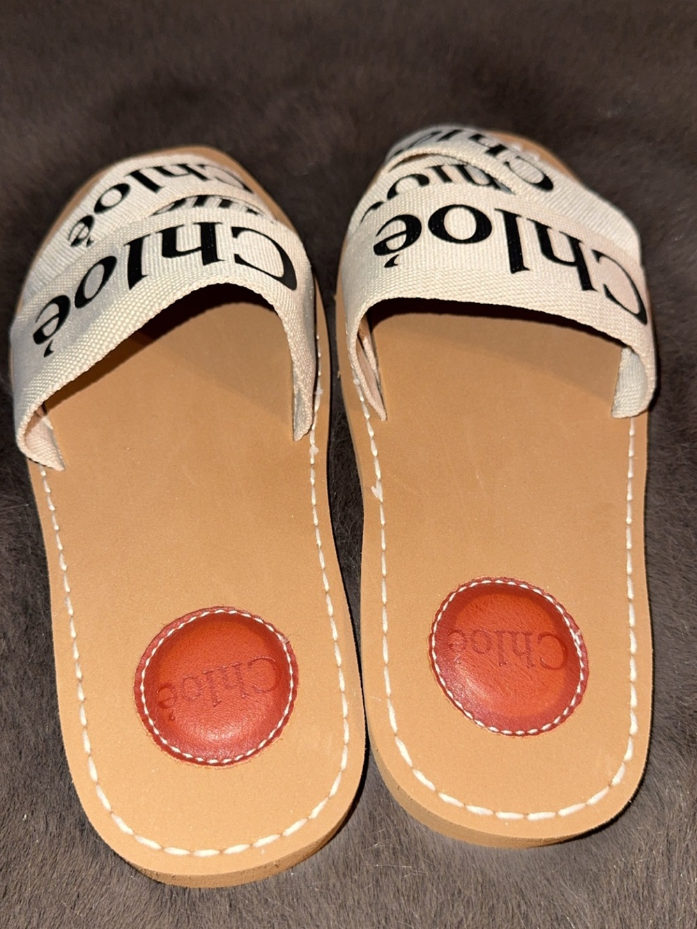 NEW Chloe Designer Woody Flat Logo Ribbon Slide Sandals Shoe Women 9B/39EU White - Picture 14 of 15